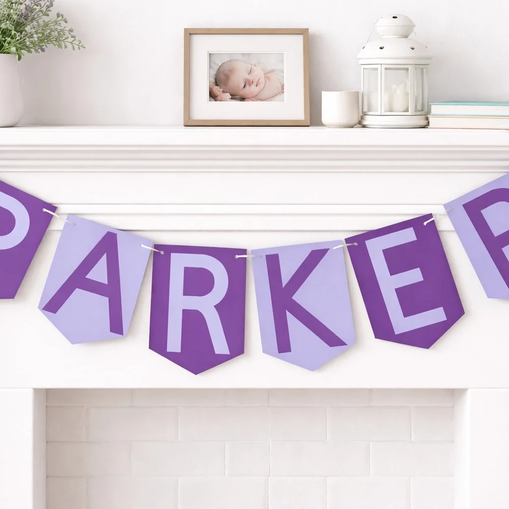 Custom Personalized Banner Up to 10 letters/pennants